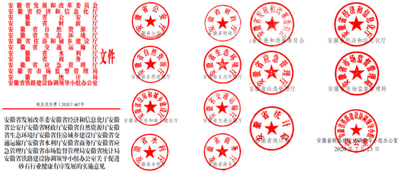 安徽省重點大型制砂企業