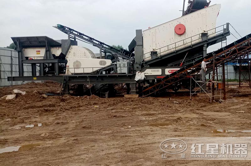河南建筑垃圾再生處理現(xiàn)場