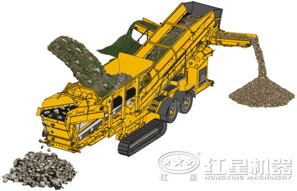 可移動(dòng)式基建垃圾破碎設(shè)備原理圖